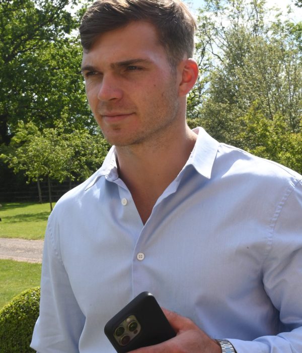 Archie Spencer with phone